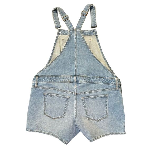 New Isabel Maternity Denim Shortalls Size 6 Romper Shorts Jumpsuit Jeans NWT - Picture 3 of 16